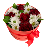 Цветы в коробке "Пылкая любовь"